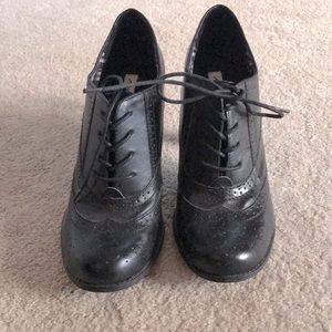 4inch black bootie heels